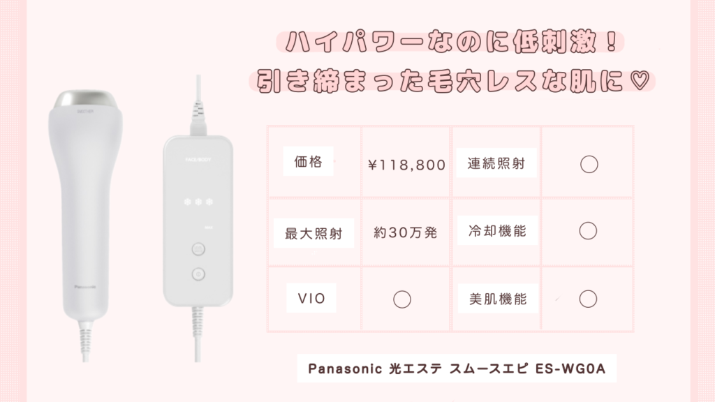 Panasonic 光エステ スムースエピ ES-WG0A